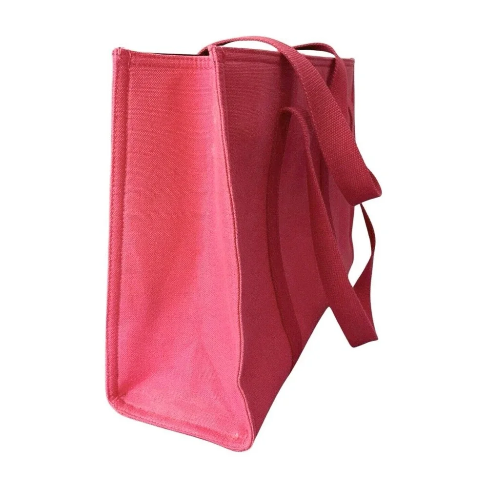 Spartina 449 Tote‎ Bag Womens Pink Excellent Gold Flamingo Embroidered Linen
